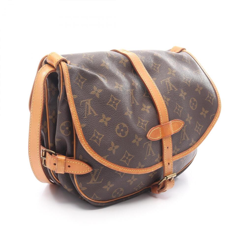 Louis Vuitton Saumur Shoulder Bag Canvas Leather Monogram Brown